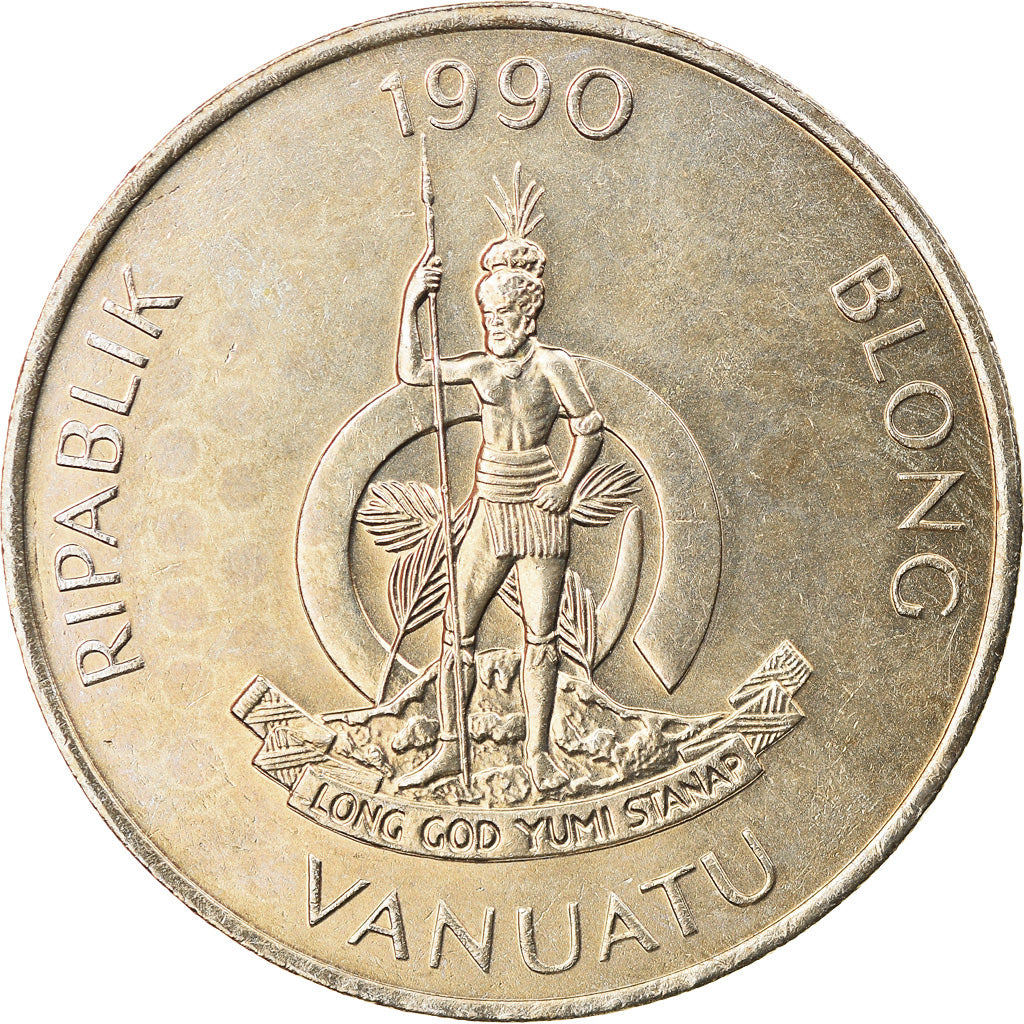Coin, Vanuatu, 50 Vatu, 1990, British Royal Mint, MS(63), Copper-nickel, KM:8