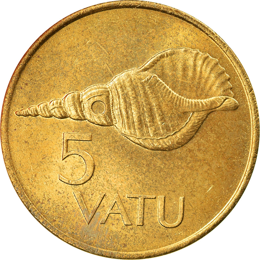 Moneta, Vanuatu, 5 Vatu, 1999, British Royal Mint, BB+, Nichel-ottone, KM:5