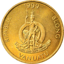 Moneda, Vanuatu, 2 Vatu, 1999, British Royal Mint, MBC+, Níquel - latón, KM:4