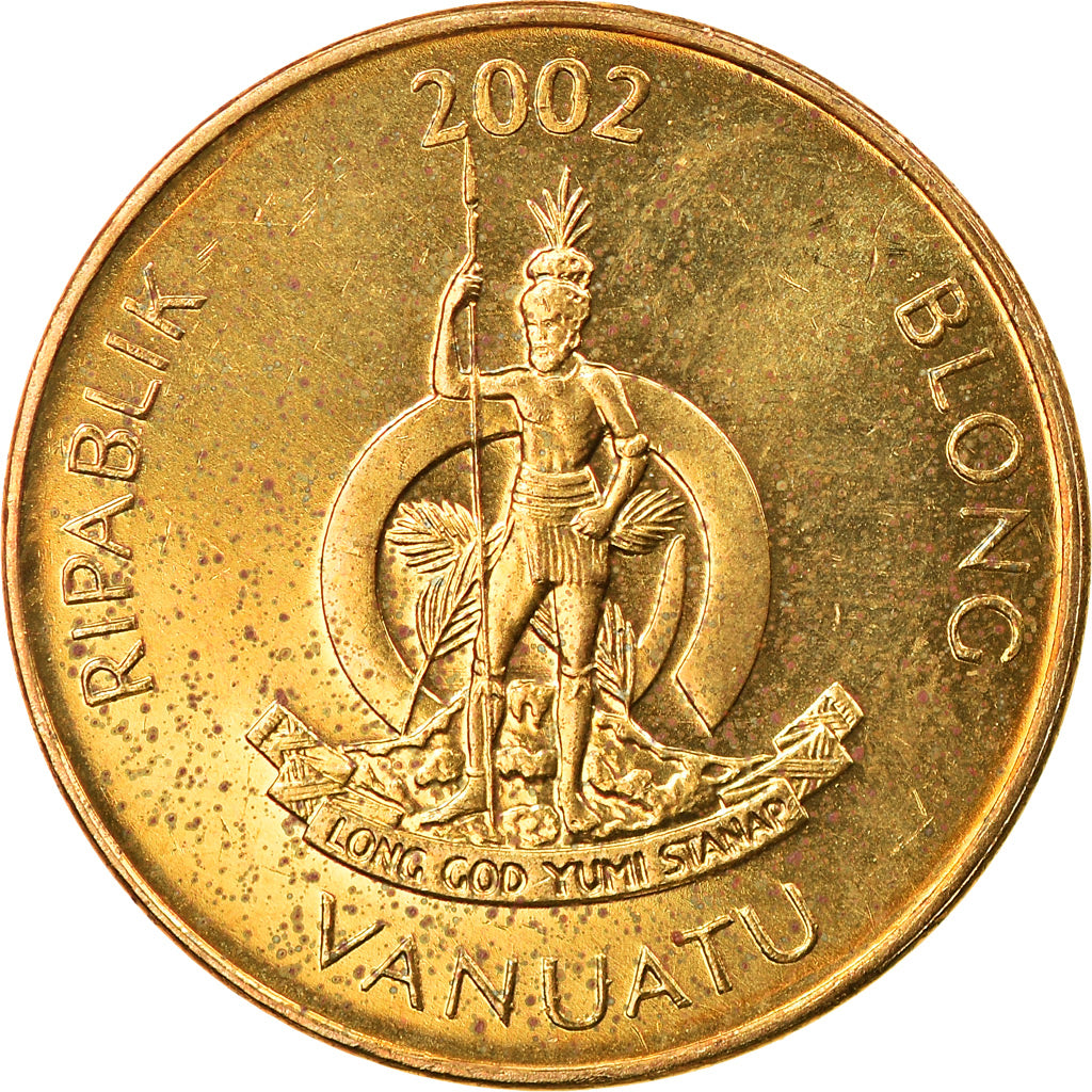 Coin, Vanuatu, Vatu, 2002, British Royal Mint, MS(63), Nickel-brass, KM:3
