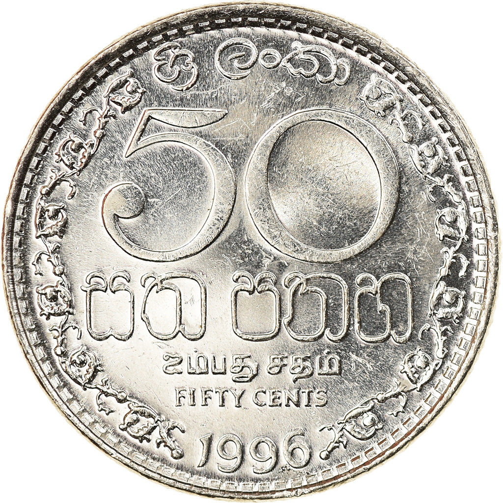 Moneta, Sri Lanka, 50 Cents, 1996, SPL, Acciaio placcato nichel, KM:135.2a