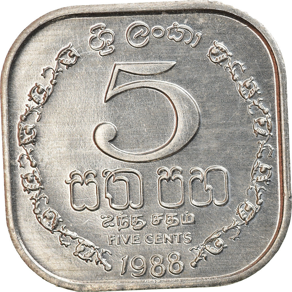 Monnaie, Sri Lanka, 5 Cents, 1988, SPL, Aluminium, KM:139a