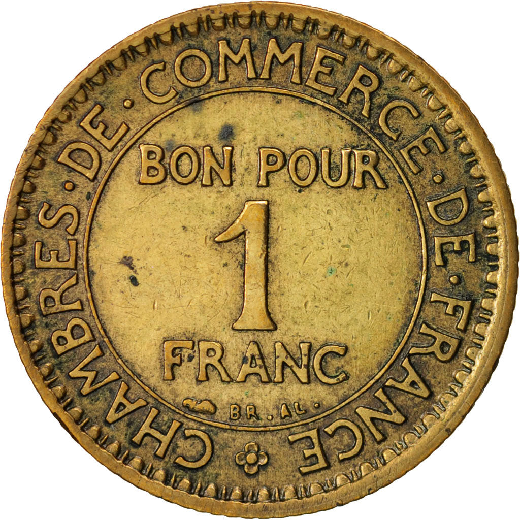 Coin, France, Chambre de commerce, Franc, 1920, Paris, AU(50-53)