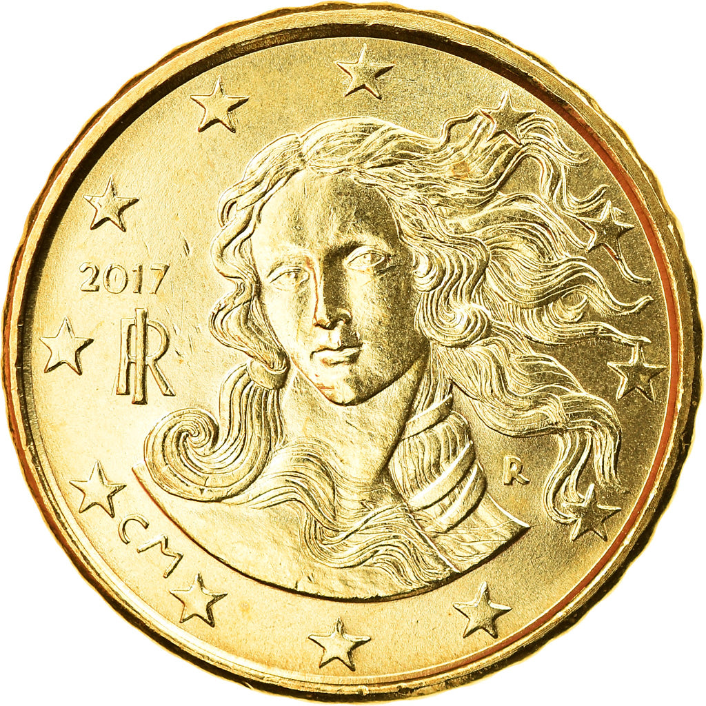 Italien, 10 Euro Cent, 2017, UNZ, Messing, KM:New