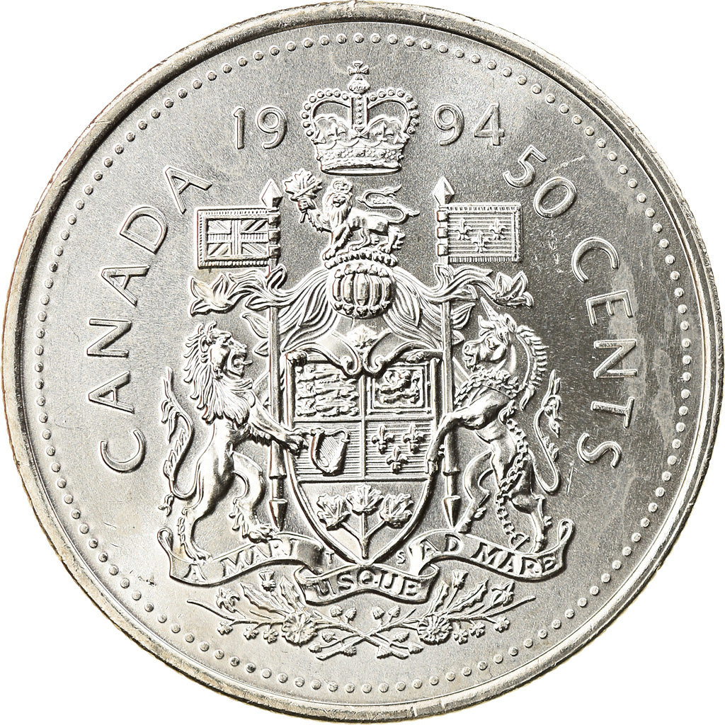 Coin, Canada, Elizabeth II, 50 Cents, 1994, Royal Canadian Mint, Ottawa, Proof