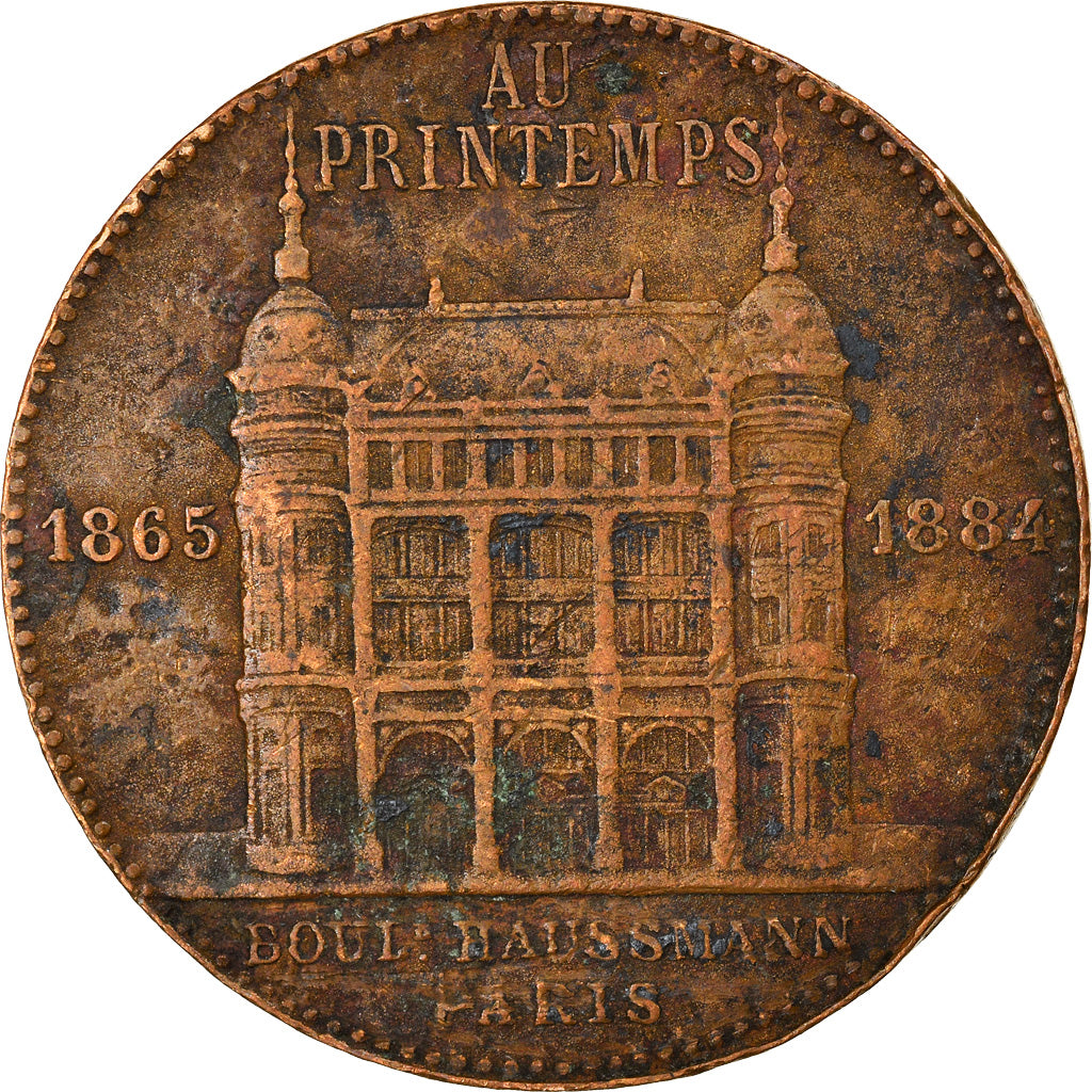 França, Medal, Au Printemps, Jules Jaluzot, Paris, 1884, Tasset, VF(20-25)