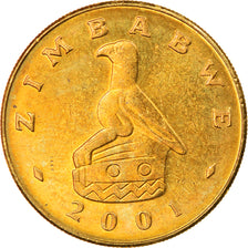 Coin, Zimbabwe, 2 Dollars, 2001, Harare, AU(50-53), Brass plated steel, KM:12a