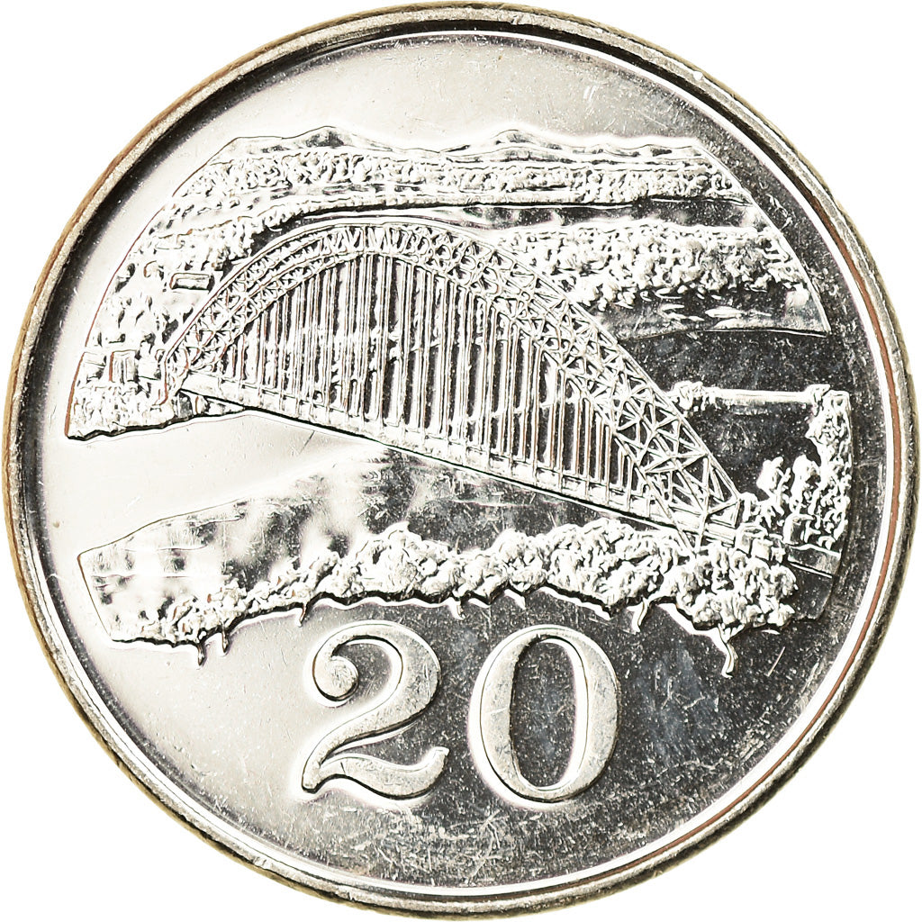 Munten, Zimbabwe, 20 Cents, 2002, Harare, ZF+, Nickel plated steel, KM:4a
