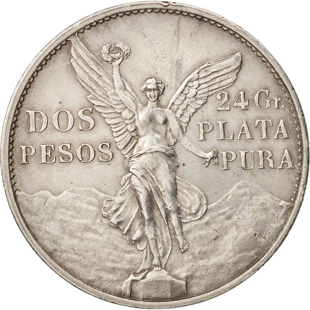 Mexico, 2 Pesos, 1921, Mexico City, AU(50-53), Silver, KM:462