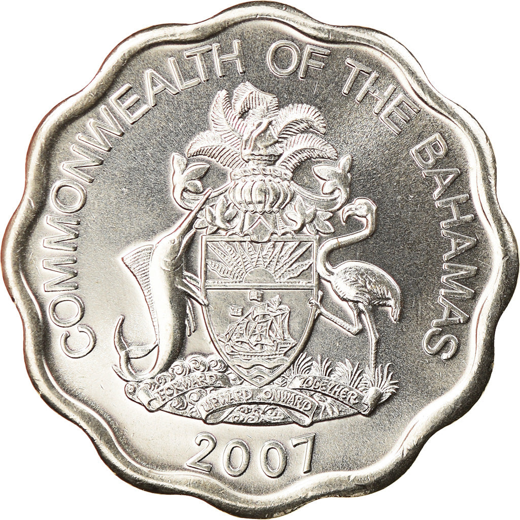 Coin, Bahamas, Elizabeth II, 10 Cents, 2007, MS(65-70), Copper-nickel, KM:219