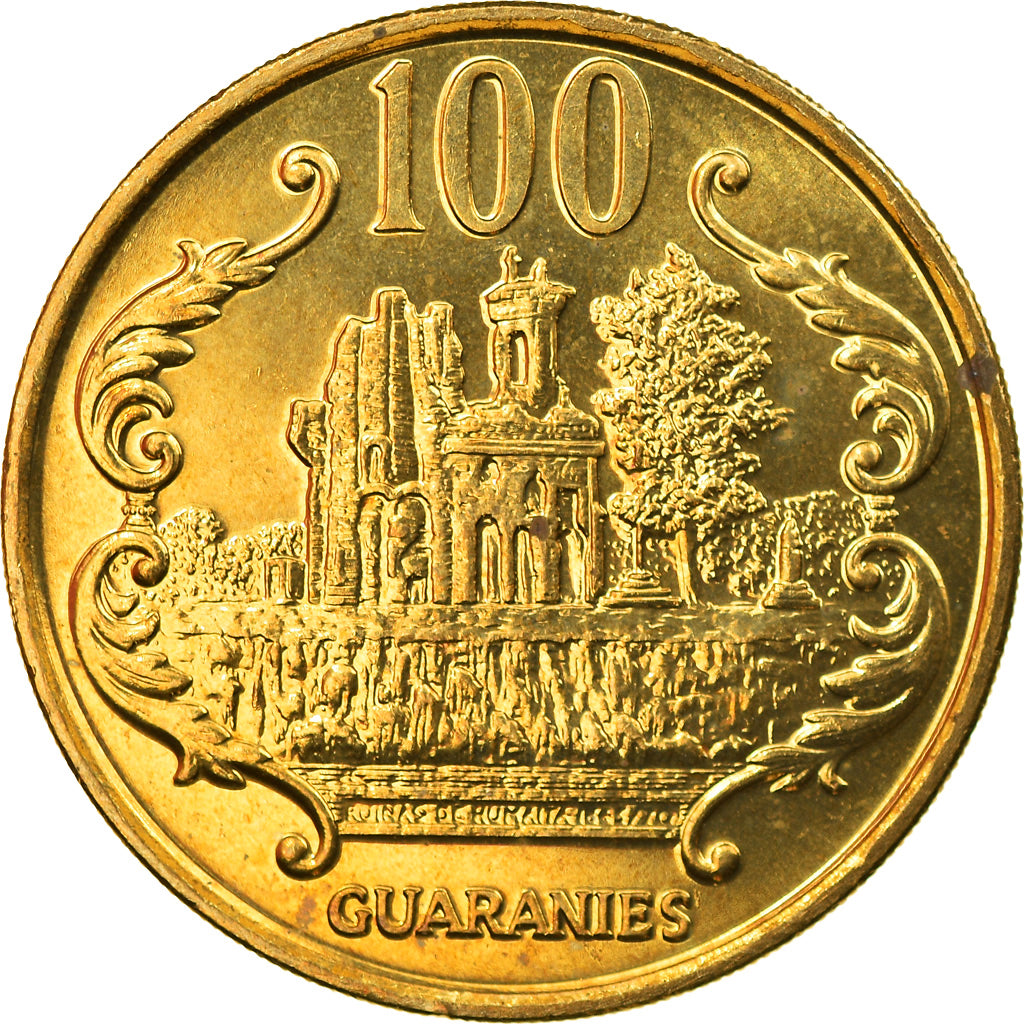 Coin, Paraguay, 100 Guaranies, 1995, MS(65-70), Brass plated steel, KM:177a