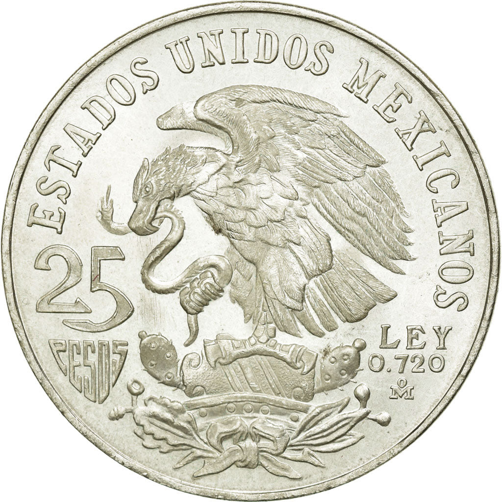 Moneta, Messico, 25 Pesos, 1968, Mexico City, BB+, Argento, KM:479.1