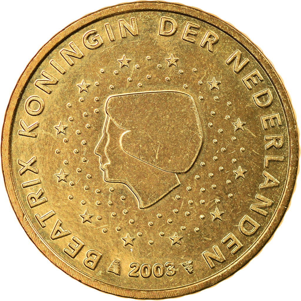Niederlande, 50 Euro Cent, 2003, Utrecht, SS+, Messing, KM:239