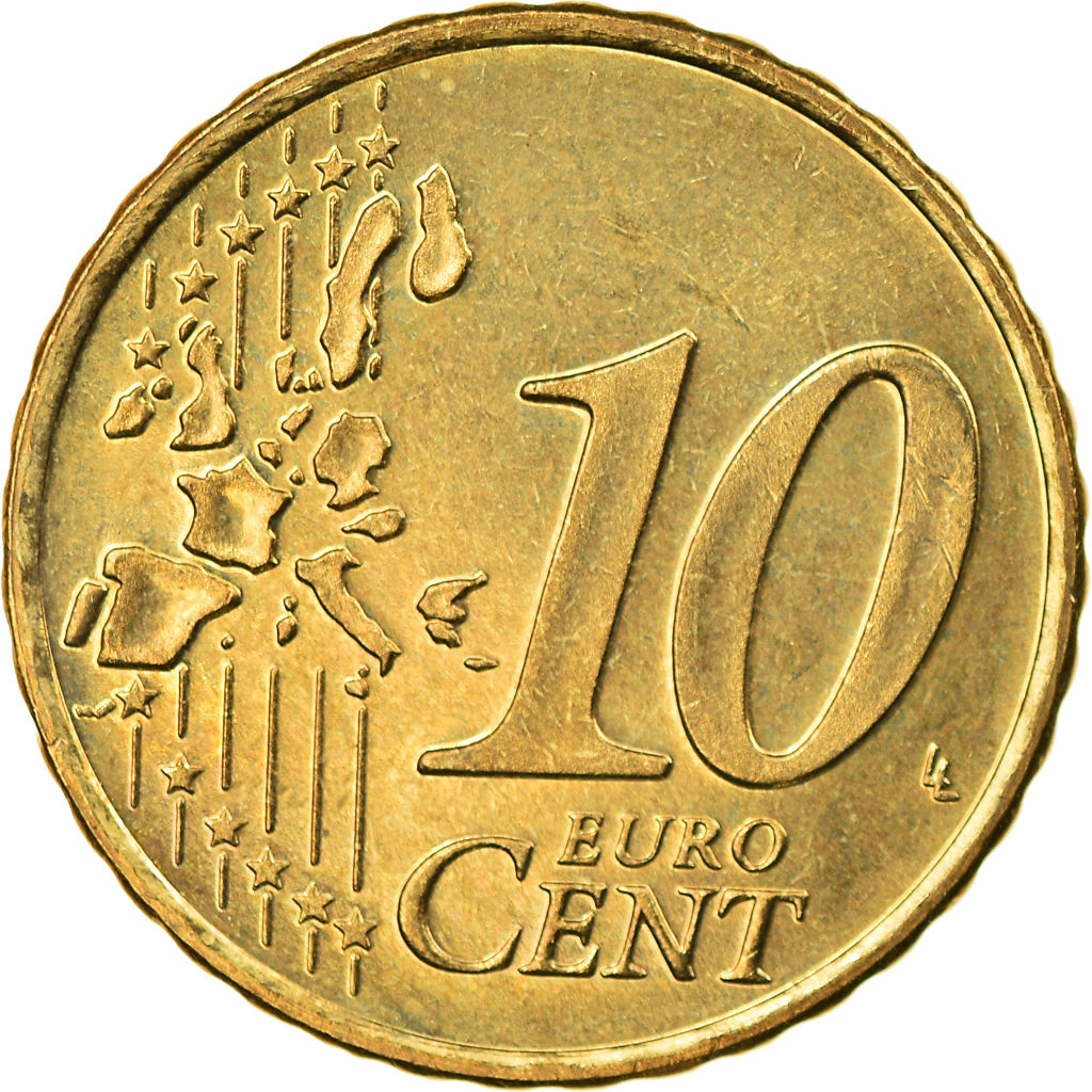 Niederlande, 10 Euro Cent, 2003, Utrecht, SS+, Messing, KM:237