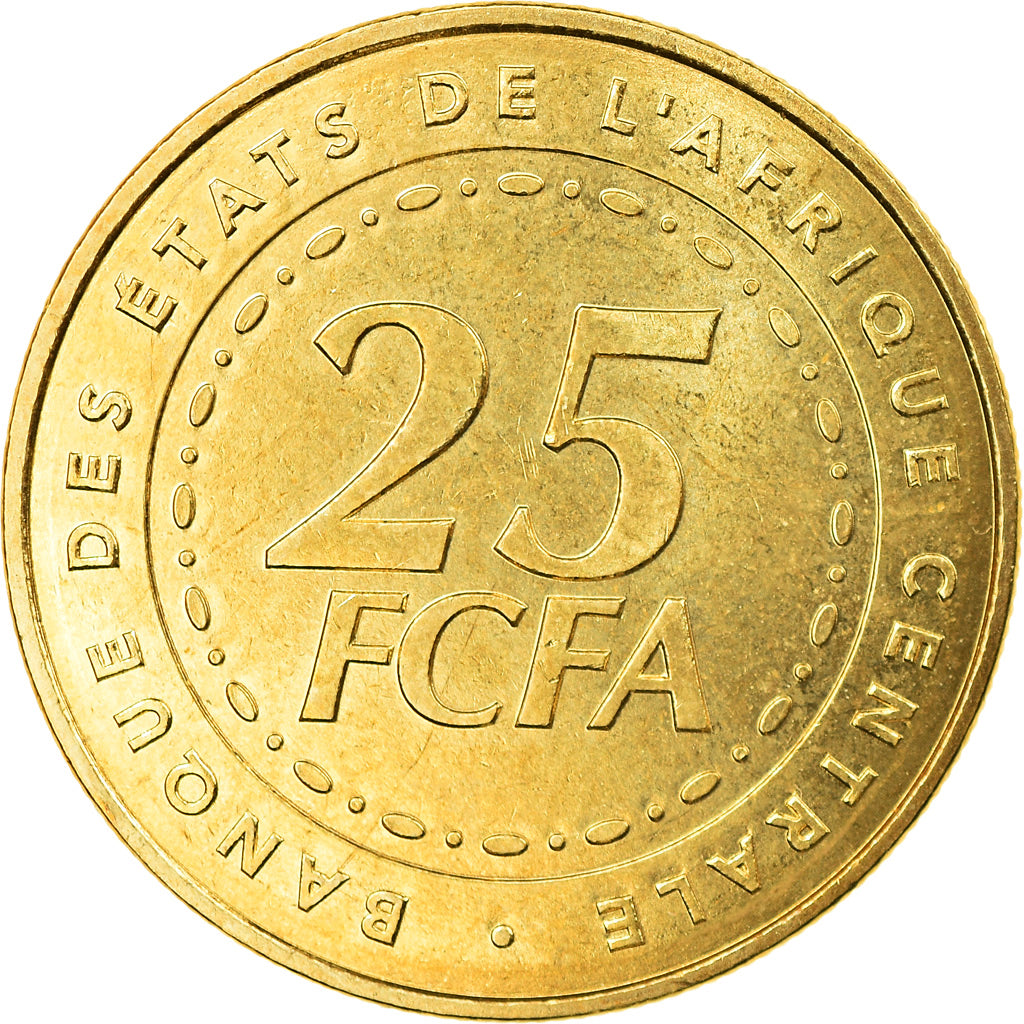 Coin, Central African States, 25 Francs, 2006, Paris, MS(63), Brass, KM:20