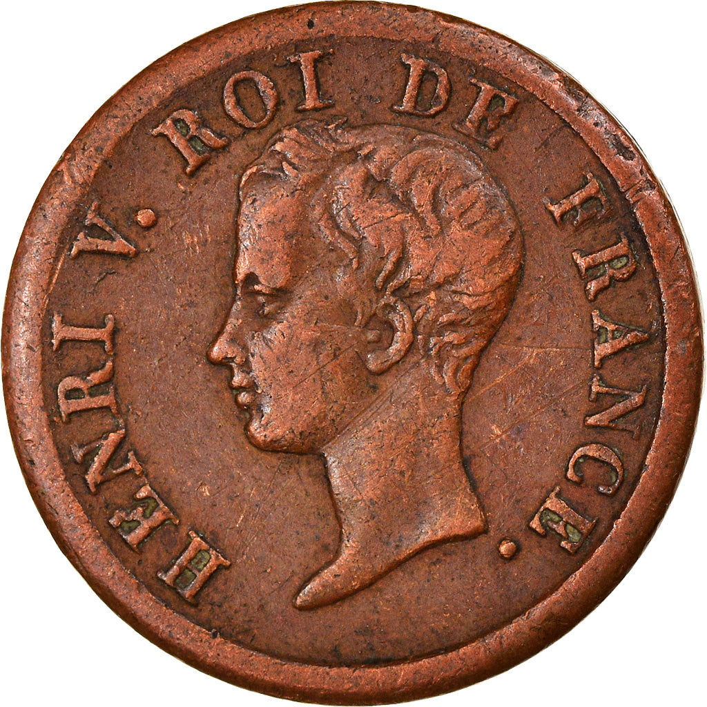 France, Medal, Henri V, History, Majorité d'Henri V, 1833, EF(40-45), Bronze