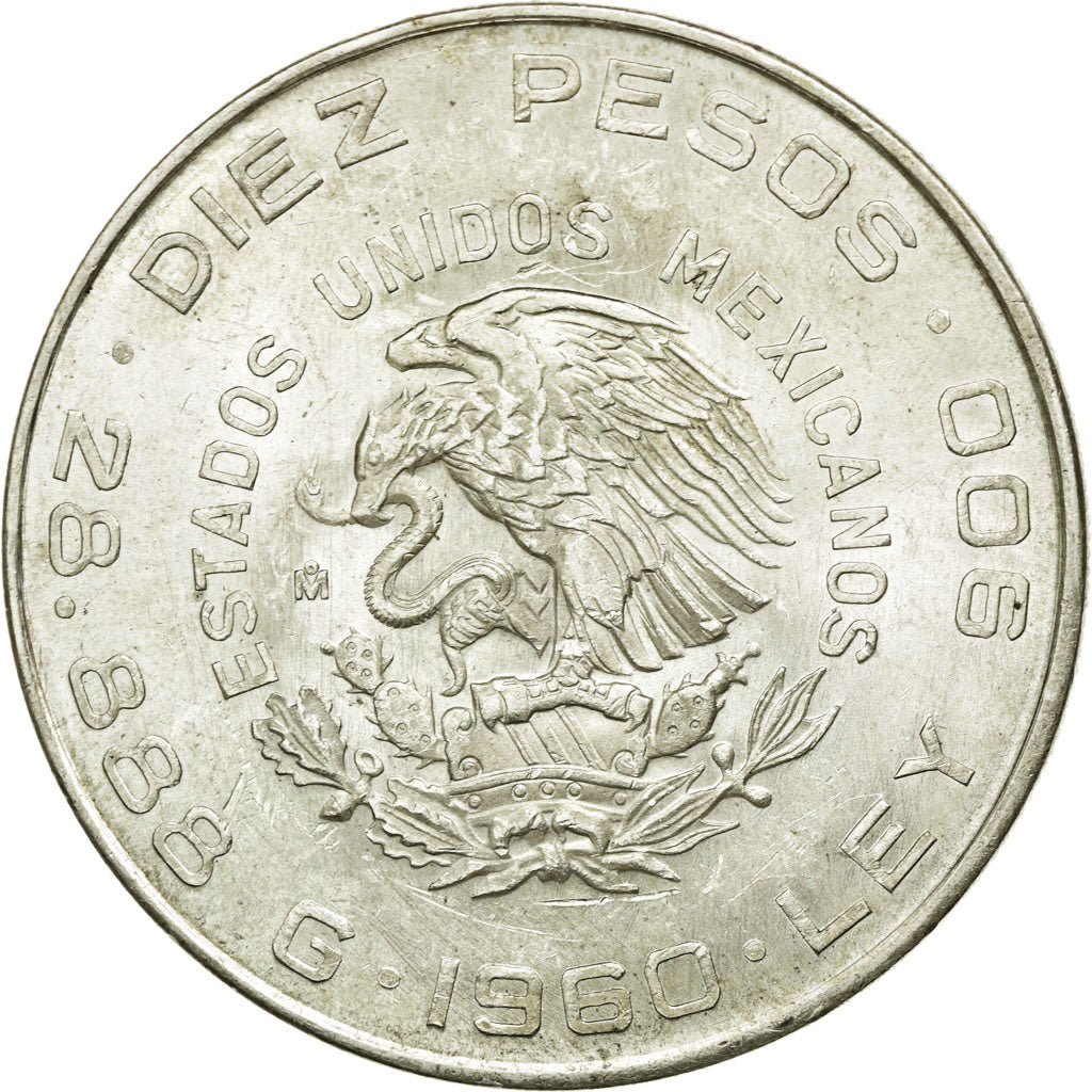 Monnaie, Mexique, 10 Pesos, 1960, Mexico City, SUP, Argent, KM:476