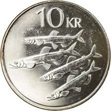 Coin, Iceland, 10 Kronur, 2004, MS(63), Nickel plated steel, KM:29.1a