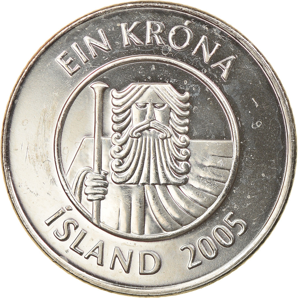 Moneda, Islandia, Krona, 2005, MBC+, Níquel chapado en acero, KM:27A