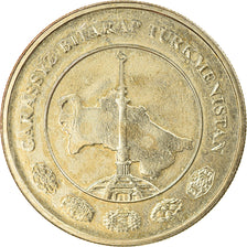 Coin, Turkmanistan, 50 Tenge, 2009, EF(40-45), Brass, KM:100