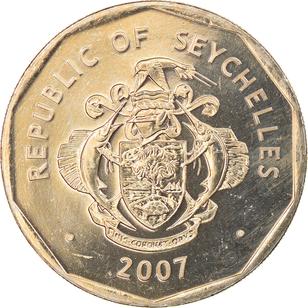 Coin, Seychelles, 5 Rupees, 2007, British Royal Mint, MS(65-70), Copper-nickel