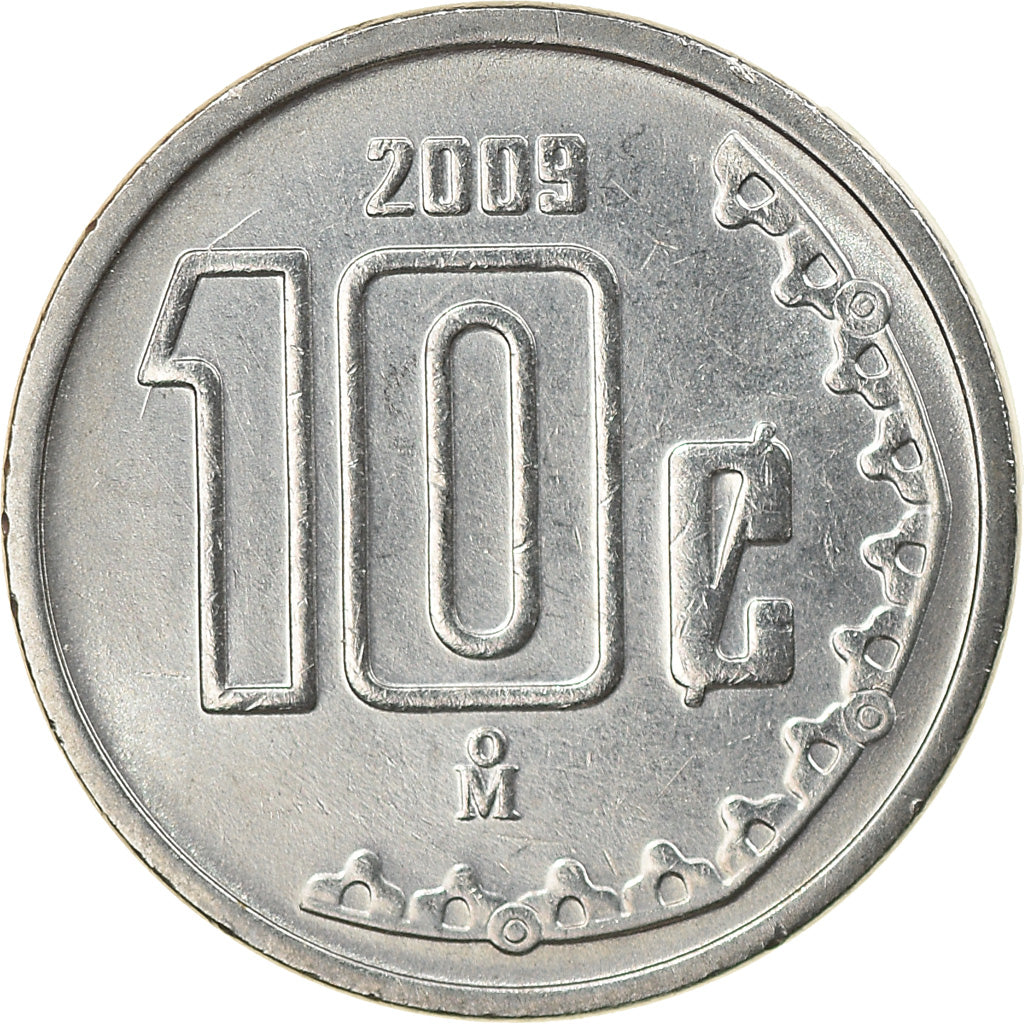 Coin, Mexico, 10 Centavos, 2009, Mexico City, MS(63), Stainless Steel, KM:934