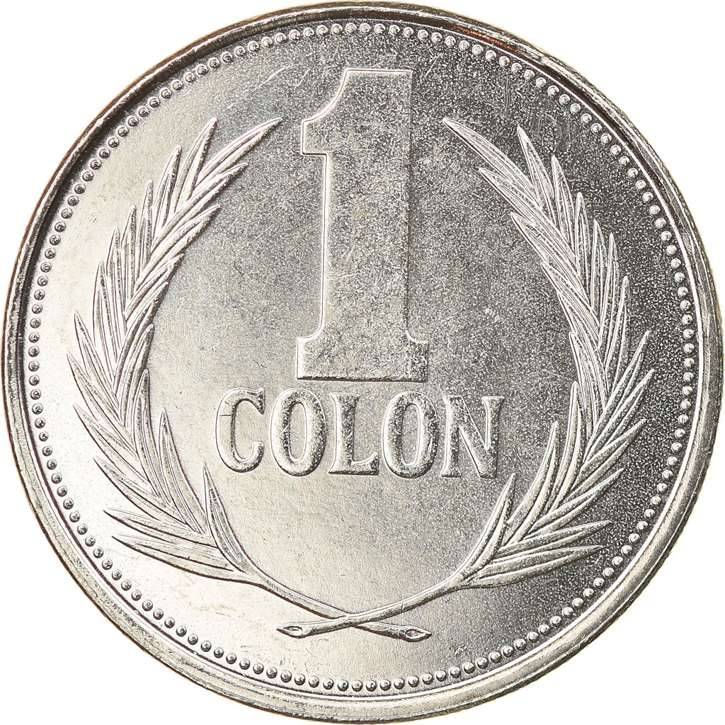 Coin, El Salvador, Colon, 1993, Medal alignment, AU(50-53), Nickel Clad Steel