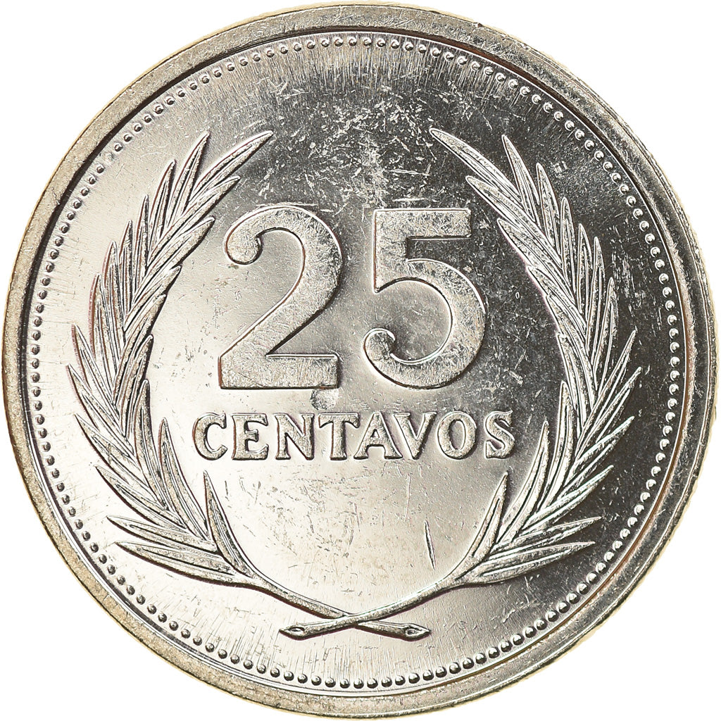 Coin, El Salvador, 25 Centavos, 1994, Medal alignment, AU(50-53), Nickel Clad