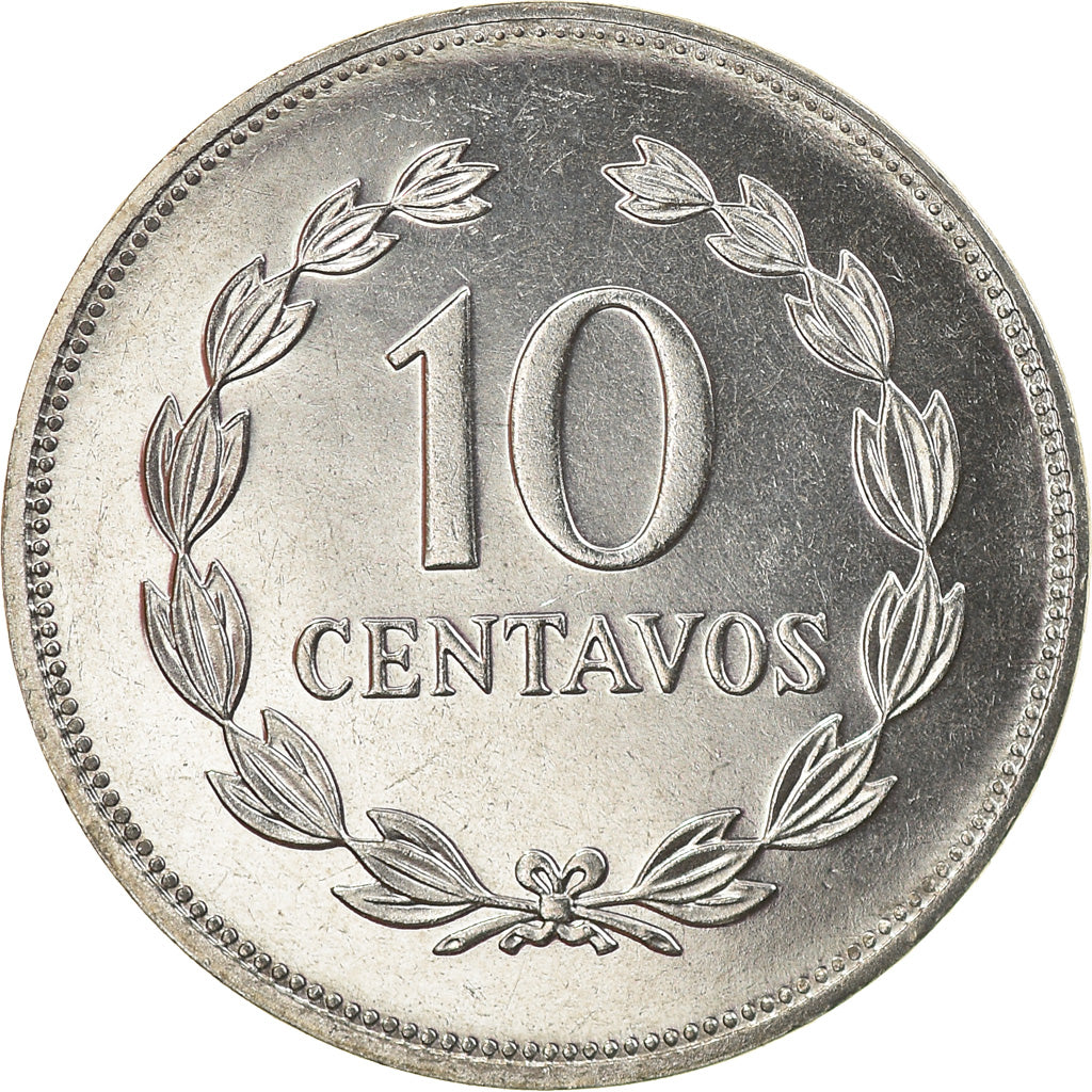 Moeda, El Salvador, 10 Centavos, 1987, BE, MS(65-70), Aço Inoxidável, KM:155