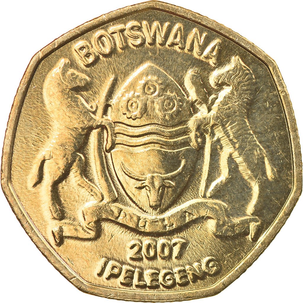 Coin, Botswana, Pula, 2007, British Royal Mint, MS(63), Nickel-brass, KM:24