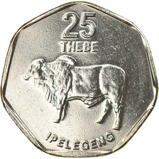 Coin, Botswana, 25 Thebe, 2007, British Royal Mint, MS(63), Nickel plated steel