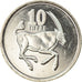 Moneta, Botswana, 10 Thebe, 2002, British Royal Mint, MS(63), Nickel platerowany