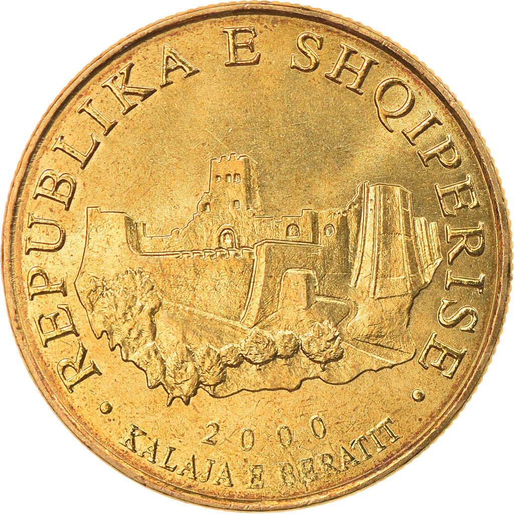 Coin, Albania, 10 Lekë, 2000, Rome, MS(63), Aluminum-Bronze, KM:77