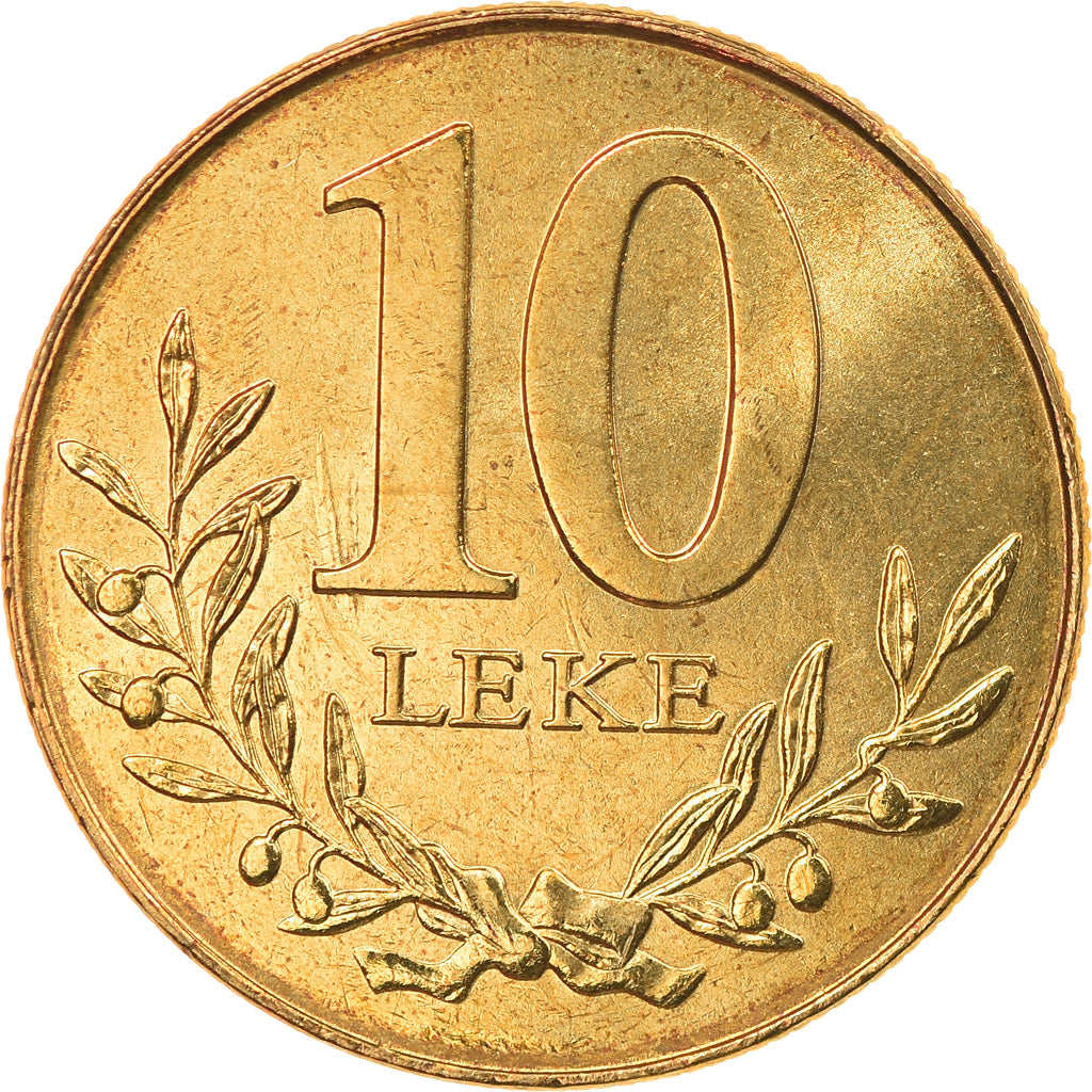 Coin, Albania, 10 Lekë, 2000, Rome, MS(63), Aluminum-Bronze, KM:77