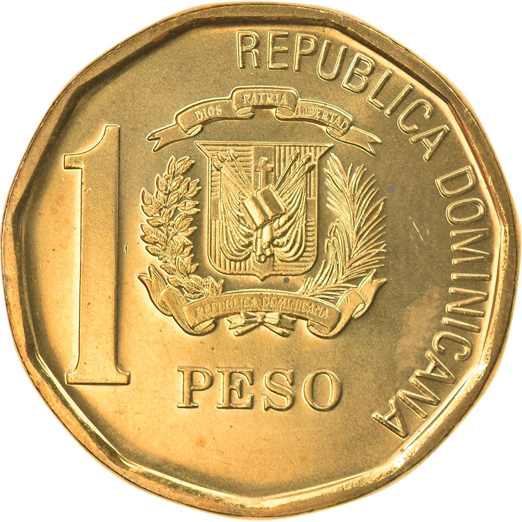 Coin, Dominican Republic, Peso, 2008, MS(63), Brass, KM:80.2