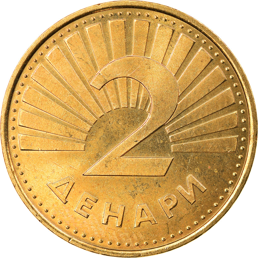Coin, Macedonia, 2 Denari, 2006, AU(55-58), Brass, KM:3