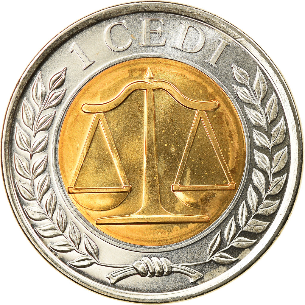 Coin, Ghana, Cedi, 2007, BU, MS(65-70), Bi-Metallic, KM:42