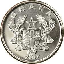 Coin, Ghana, 5 Pesewas, 2007, BU, MS(65-70), Nickel Clad Steel, KM:38