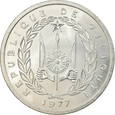 Coin, Djibouti, 2 Francs, 1977, Paris, MS(63), Aluminum, KM:21