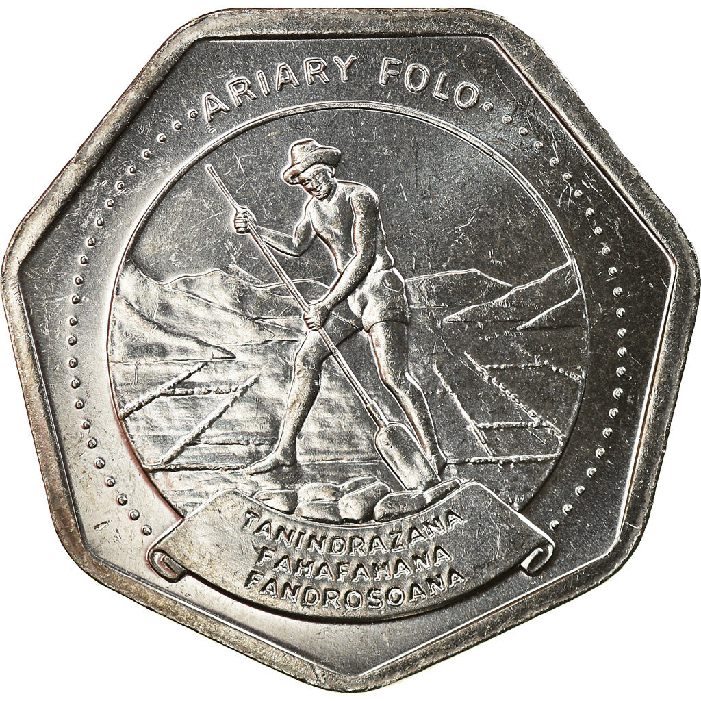 Coin, Madagascar, 10 Ariary, 1999, Royal Canadian Mint, MS(65-70), Stainless