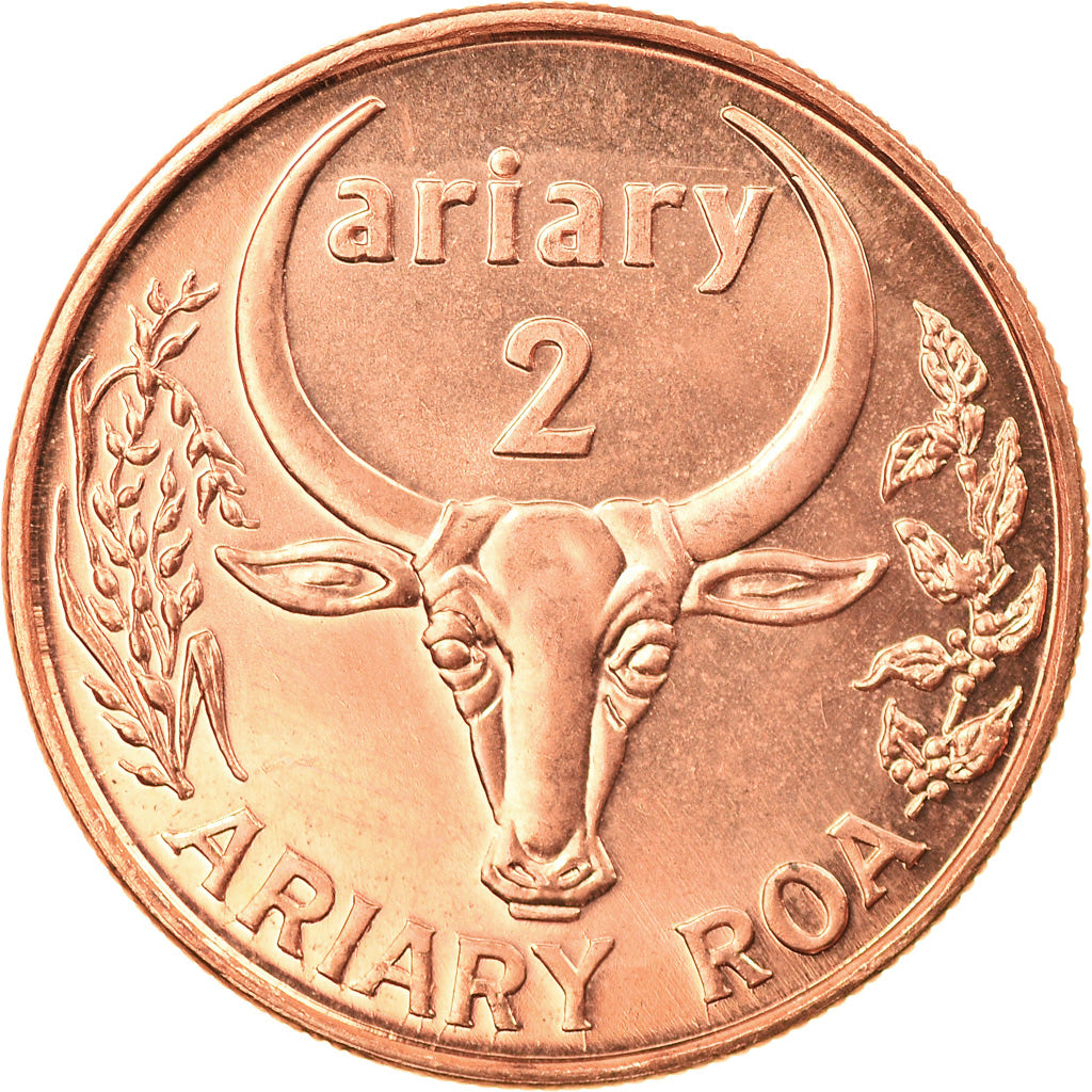 Coin, Madagascar, 2 Ariary, 2003, Royal Canadian Mint, MS(65-70), Copper Plated