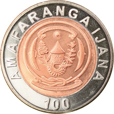 Coin, Rwanda, 100 Francs, 2007, British Royal Mint, MS(63), Bi-Metallic, KM:32