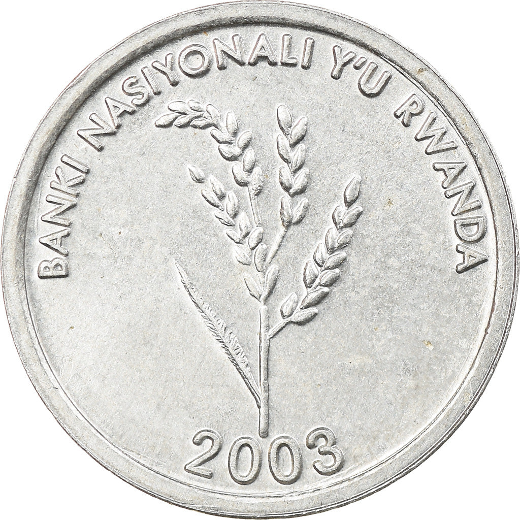 Moneta, Ruanda, Franc, 2003, BB+, Alluminio, KM:22