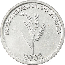 Moneta, Ruanda, Franc, 2003, BB+, Alluminio, KM:22