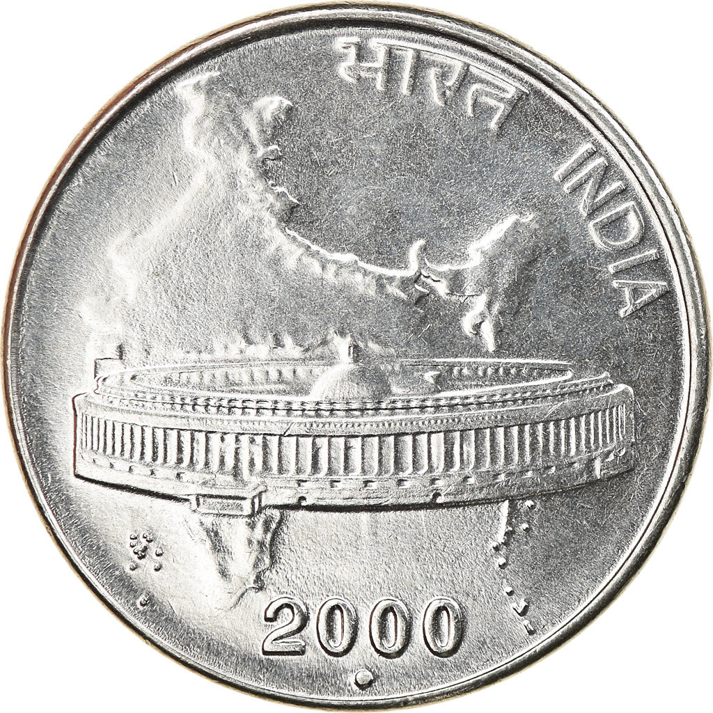 Coin, INDIA-REPUBLIC, 50 Paise, 2000, MS(63), Stainless Steel, KM:69