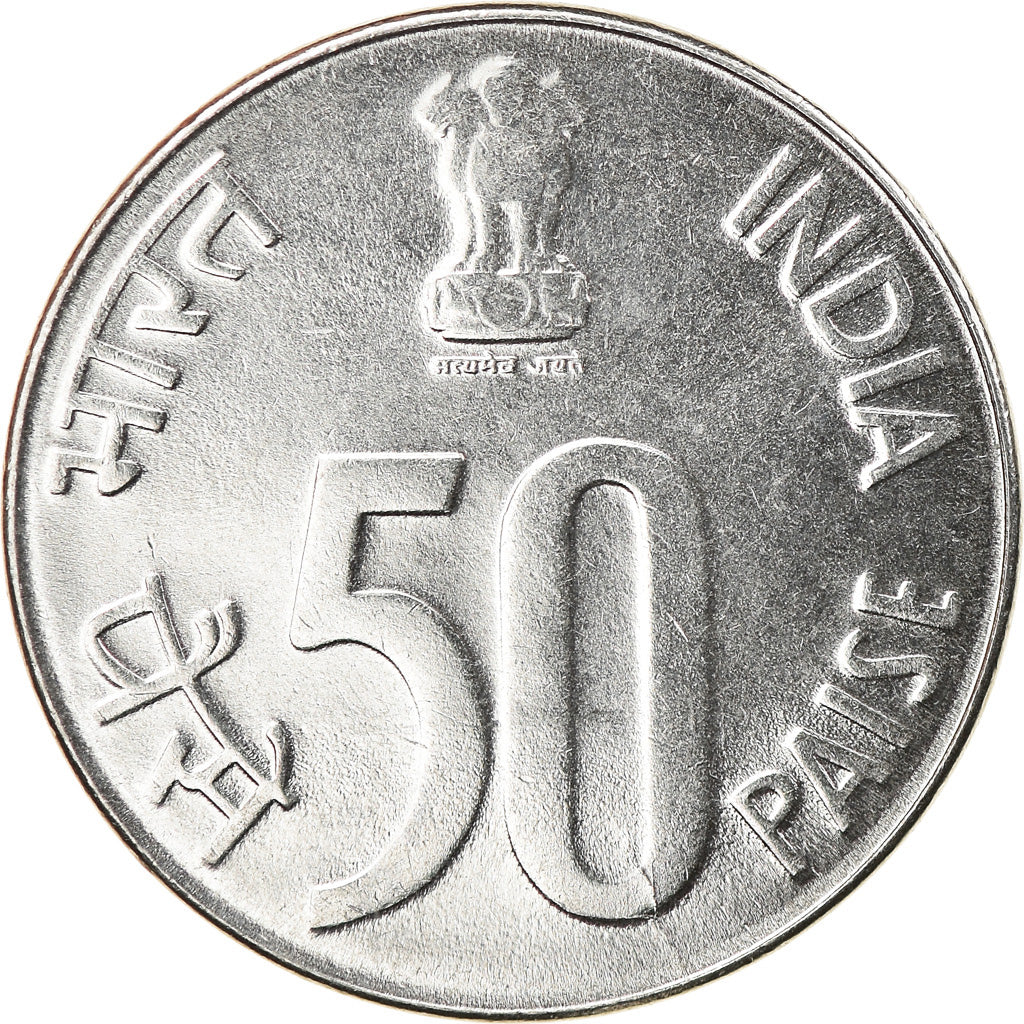 Coin, INDIA-REPUBLIC, 50 Paise, 2000, MS(63), Stainless Steel, KM:69
