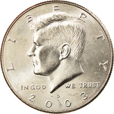 Coin, United States, Kennedy Half Dollar, Half Dollar, 2003, U.S. Mint, Denver