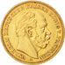 German States, PRUSSIA, Wilhelm I, 20 Mark, 1887, Berlin, AU(55-58),Gold, KM 505