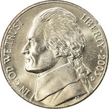 Coin, United States, Jefferson Nickel, 5 Cents, 2003, U.S. Mint, Denver, MS(63)