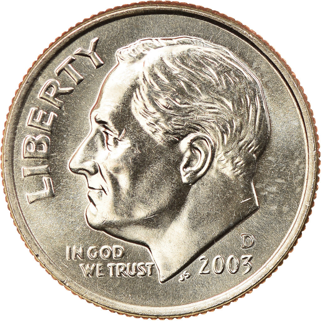 Coin, United States, Roosevelt Dime, Dime, 2003, U.S. Mint, Denver, MS(65-70)
